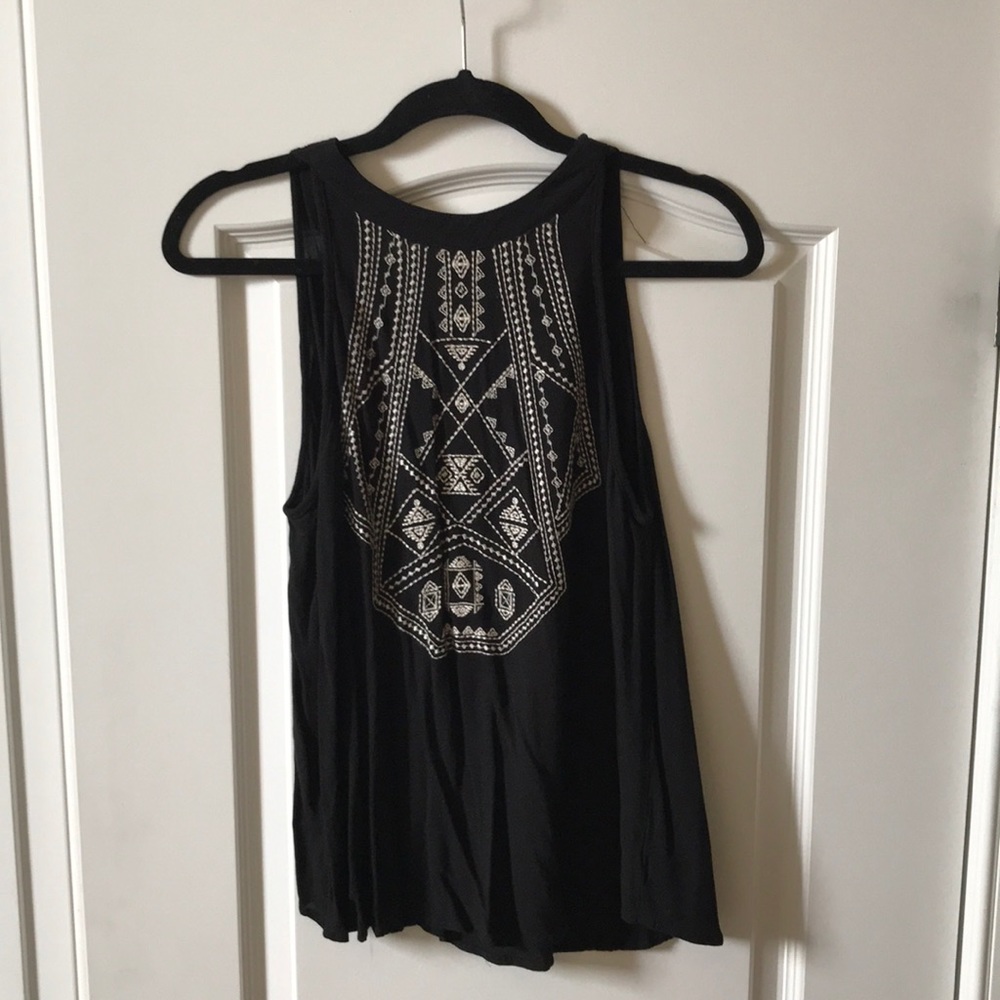 Black Tribal Print Tank Top